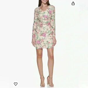 NWT. Guess Women's Lace Bodycon Dress. Size 6. Floral, lace see through …